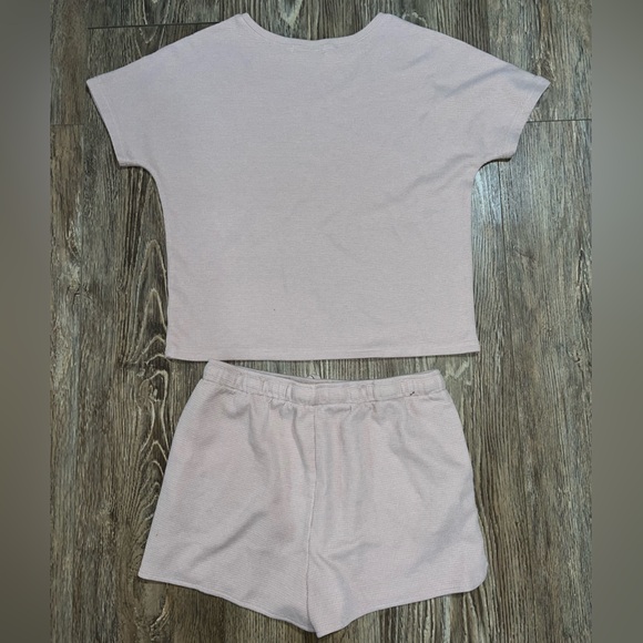 Women’s Zesica Waffle Knit Shorts & Short Sleeve Lounge Set - Picture 4 of 4